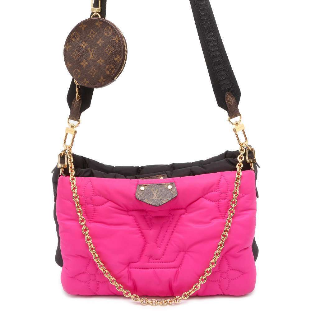 Louis Vuitton Monogram Maxi Multi Pochette Accessoires Shoulder Bag Black Pink